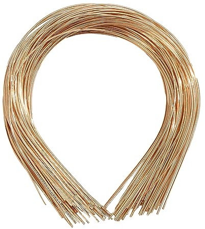 Perfeclan 50 Pieces Smooth Metal Headbands Blank Metal Hair Band DIY Craft Frame Hairband Plain Thin Bulk Headbands, Gold