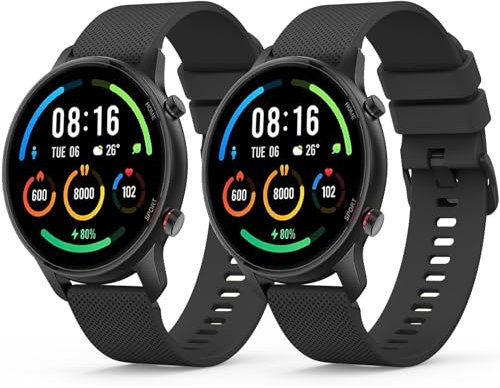 Correa Yisica 22mm para Xiaomi Mi Watch - Pulseras de Silicona Negro