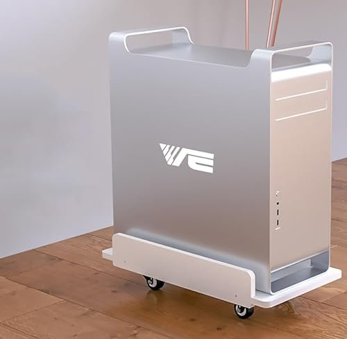 Luminexia Supporto CPU Supporto per Computer Desktop,Carrello Porta pc in Legno con Ruote,Supporto PC Portatile Carrello Rimovibile,Bianco,3 Stili