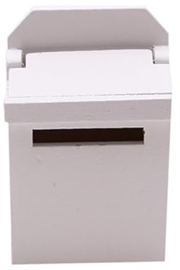 HEMOTON 1stk Mini-briefkasten Aus Holz Mini-hausmöbel Miniatur Gartenmöbel Vintage Wohnkultur Dekoration Mini-briefkasten-Spielzeug Zubehör Ornament Requisiten Hölzern Jahrgang Weiß