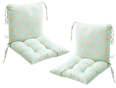Yahbrra 2er Set Niedriglehner Auflagen Set Stuhlauflage 40 * 80cm Sitzkissen Niederlehner Gartenstühle Sitzauflagen Stuhlkissen Abnehmbarem Rückenlehne Auflage (Color : O, Size : 40 * 80CM(2 Pieces))