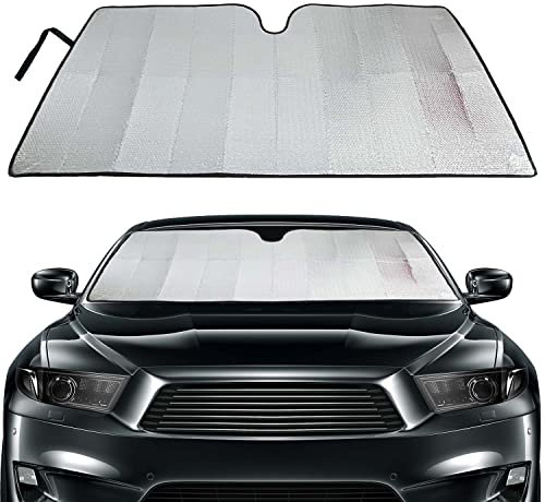 Parasol Coche Delantero, 150 * 80CM Protector Solar Coche Cubierta Plegable Protege de Rayos UV, Sol
