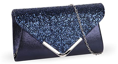 Zercart Clutch für Damen, mit Pailletten, mit Kettenriemen, elegante glitzernde Handtasche, Abend-Clutch, Brautschmuck, Abschlussball, Party, Hochzeit, Handtasche