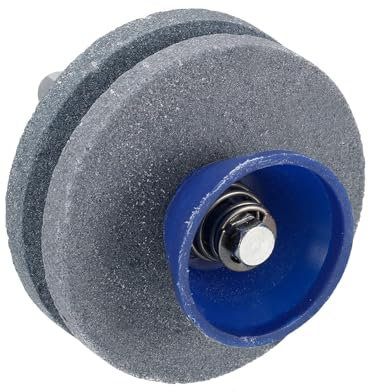 Lawn Mower Blade Sharpener, Garden Tool Sharpener, Universal Double Layer Corundum Mower Blade Grinder Stone Wheel for Power Drill Hand Drill (Gray)