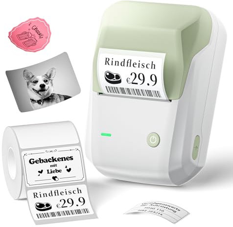 NIIMBOT B1 Großformat-Etikettendrucker, Beschriftungsgerät Selbstklebend Tragbarer Label Printer für Kleine Unternehmen, Logo, Adresse, Bürobedarf kompatibel mit Handys & PC, Grün