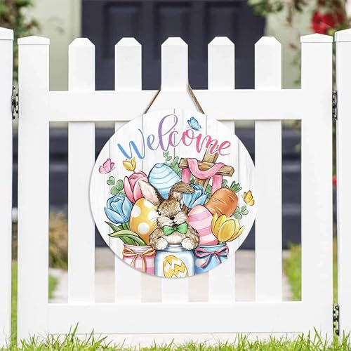 Lustige Osterdeko Osterei Hase Holz Tür Hängende Dekoration Festliche Atmosphäre Wohndeko Türhänger Gruselige Halloween Schilder (A, Einheitsgröße)