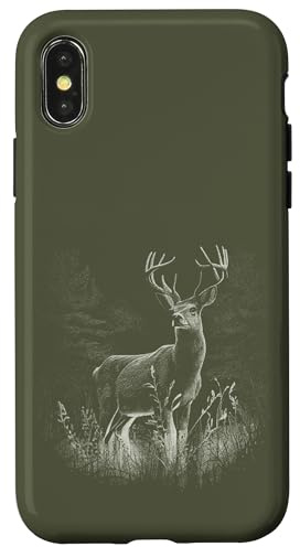 Hirsch im Wald Natur Tiere Hirschliebhaber Hülle für iPhone X/XS