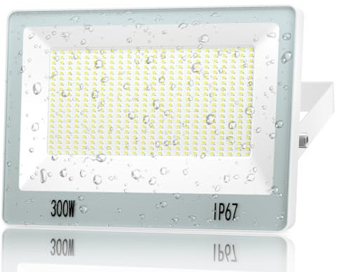 ANNIFUNLY Focos LED Exterior, 300W 30000LM Foco Proyector LED Brillante Floodlight Con LED Driver Foco LED 6500K Luz Frío, IP67 Impermeable Iluminación de Seguridad para Casa Garaje Patio Terraza