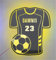 MYZQIFF Personalisierte Name Fußball Jersey LED Spiegellicht für Schlafzimmer, Sport Fußball Neon Zeichen Wandkunst, Fußball Nachtlicht, Geburtstag Weihnachten Sport Geschenk