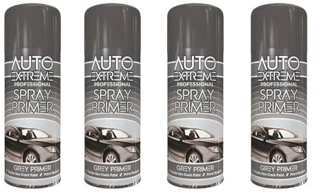 SDMAX Grey Primer Spray Paint, Matte Finish, Fast Drying, Non-Cracking Coating, Easy To Use, Long Lasting, Lightweight And Portable, Multipurpose Use, 400ml (4PCS)
