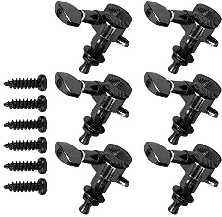 Gitarren-Stimmwirbel mit Arretierung, Locking Guitar String Tuning Pegs Saite sperren Versiegelte Stimmwirbel Mechaniken-Stimmgeräte Musik-Zubehör für Akustik (Set mit sechs