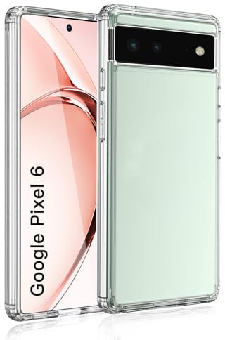 wsiiroon Clear Hülle für Google Pixel 6 Handyhülle, Stoßfest Kratzfest, Anti-Fingerabdruck, Anti-Rutsch Fallschutz Schutzhülle, Unterstützt kabelloses Laden für Google Pixel 6 Case (Transparent)