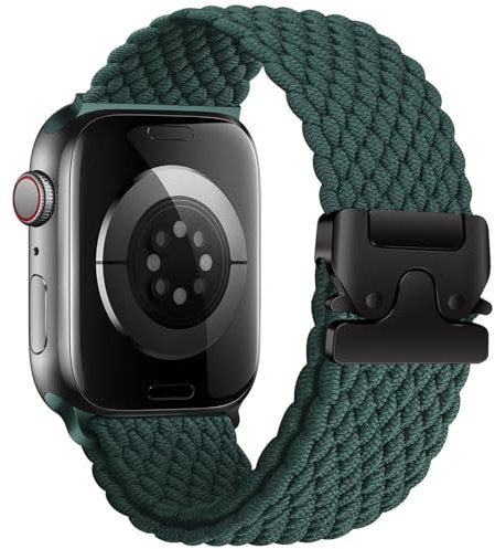 Cinturino intrecciato per Apple Watch 10, 46 mm, 42 mm, 40 mm, 44 mm, 45 mm, 41 mm, 38 mm, 49 mm, elastico in nylon per Apple Watch SE/2 iWatch 9 8 7 6 5 4 3 Ultra/2