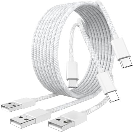 Car Carplay Cable for iPhone 16/15, 3 Pack USB to USB C Cable, 2M USB A to USB C for Carplay USB C Woven Cord for iPhone 16/16 Plus/16 Pro/16 Pro Max/15/15 Plus/15 Pro/15 Pro Max Car Charger Cord
