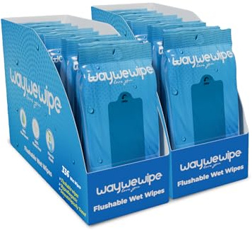 Waywewipe 24 Packs of 14 Disposable Wet Wipes for Travel and Travel | 14 Wipes Per Pack (336 Pieces) | XL Cleaning Cloth for Adult Men & Women |