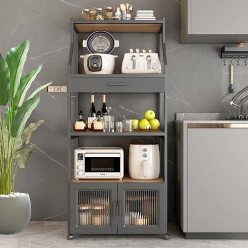 Modern Black 4 Layer Bar Cabinet Kitchen Storage nizer with Coffee Bar Station for Camping and Outdoor Use