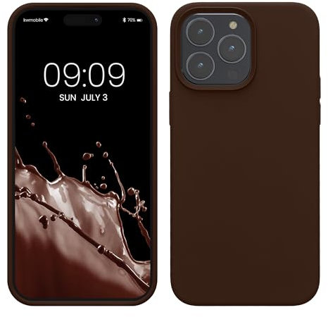 kwmobile Handyhülle für iPhone 14 Pro Max Hülle, für iPhone 14 Pro Max Case - Hülle Silikon - kabelloses Laden - Chocolate