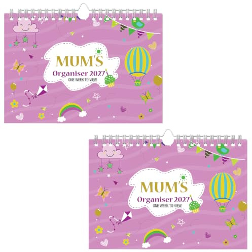 2026 Mum's Family Organizer, Wochenansicht mit 6 Spalten, Wandplaner Kalender von ARPAN (2 Stück)