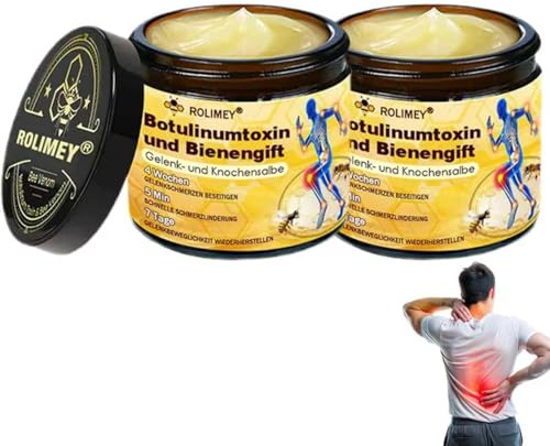 Rolimey Bienengift-Schmerzlinderungs Knochenheilungs Creme, Bienengift Gelenkcreme, Rolimey Bienengiftsalbe, Natürlich Bienengift Creme, Bienengift Schmerzsalbe für Rücken, Nacken, Knie (2)