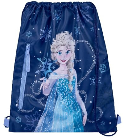 Undercover Frozen Turnbeutel für Kinder, Mädchen und Jungen, Blau mit Elsa-Motiv, 40x33 cm, ab 3 Jahren