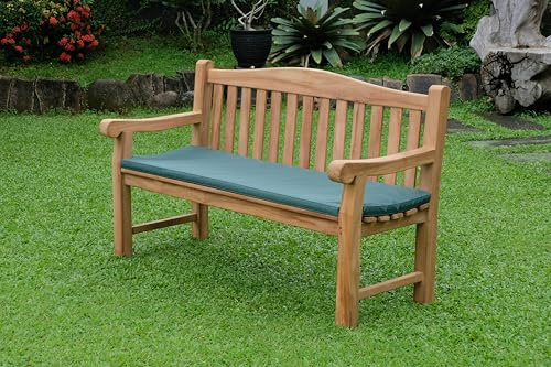 Emporium Furniture Garden Bench Outdoor Wooden Extra Thick Oxford Bench Balcony Patio Furniture 100% Solid Teak Wood Benches for Parks & Garden (Fully built bench with cushion)