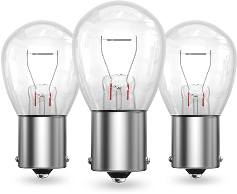 Bonlux Bombilla Ba15s 32V 18W para puerta de garaje automática, regulable 2700K blanco cálido, forma estándar S25, para indicador, lámpara de señal, luz trasera auxiliar, 2 unidades