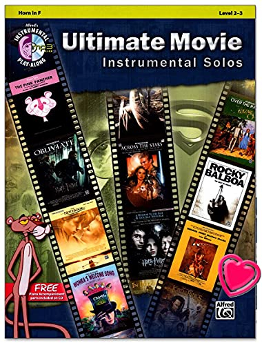 Ultimate Movie Instrumental Solos for Horn (F) - Free Piano Accompaniment Parts Included on CD - Notenbuch mit CD und bunter herzförmiger Notenklammer