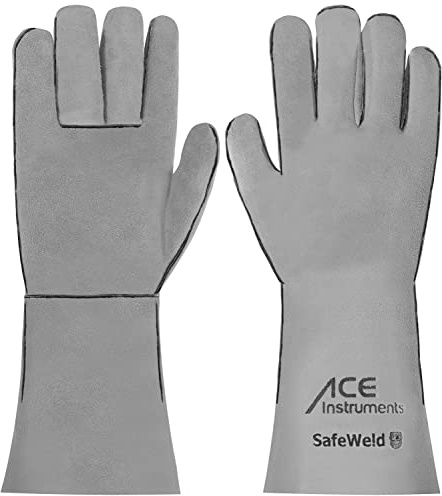 ACE SafeWeld Schweißer-Arbeits-Handschuh - Schutz-Handschuhe aus Leder zum Schweißen - EN 388/12477-11/XXL (1er Pack)