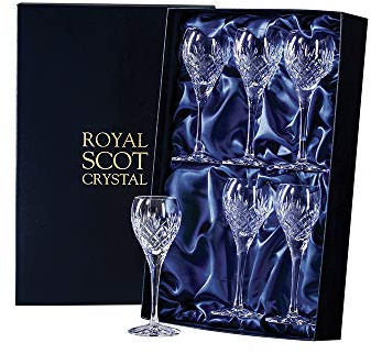 Royal Scot Crystal - Edinburgh- 6 Port/Sherry Glasses (Presentation Boxed)