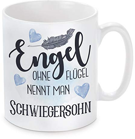 Herzbotschaft Tasse mit Motiv Modell: Tasse mit Motiv - Engel ohne Flügel nennt Man Schwiegersohn