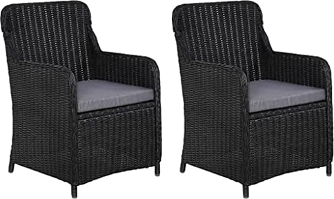 vidaXL 2X Gartenstuhl mit Polster Poly Rattan Gartensessel Sessel Stuhl Stühle