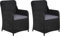 vidaXL 2X Gartenstuhl mit Polster Poly Rattan Gartensessel Sessel Stuhl Stühle