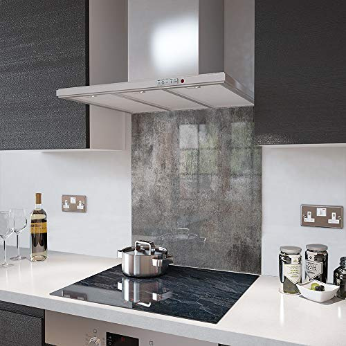 Glass Splashbacks Polished Concrete Glass in 90cm Wide x 70cm High
