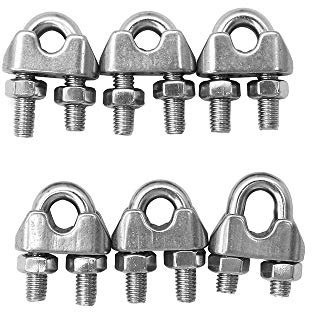 POFET 6 Stück M12 304 Edelstahl U-Klemmen Drahtseilklemme Kabelklemme für Drahtseile und Industrie Haushalt Versand