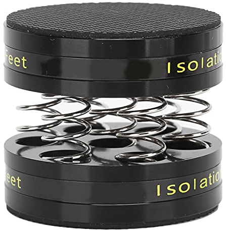 Zunate Lautsprecher-Federfüße, 4 Stück Aluminiumfeder-Lautsprecher-Isolationsmatte Schalldämpfende Füße für Lautsprecher/Verstärker/CD-DVD-Player/Plattenspieler(Black)