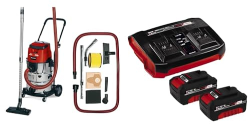 Einhell Aspirateur eau et poussière sans fil TE-VC 36/30 Li S-Solo - Power X-Change (36V, Cuve 30L, 2 vitesses (ECO/BOOST), Raccord pour soufflerie) avec Twincharger et 2 Batteries 4,0Ah