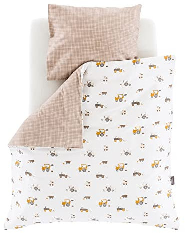 Träumeland Bettwäsche Kleine Farm, Größe: 80 x 80 cm + 35 x 40 cm - feinste, weiche Baumwolle - in praktischer Turnbeutelverpackung