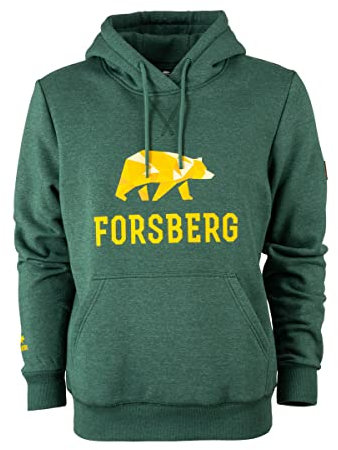 FORSBERG Herren Hoodie mit Bärenlogo | Stylischer Kult-Hoodie mit Polygonbär | Hoher 60% Baumwolle / 40% Polyester, Farbe:grün, Größe:XL