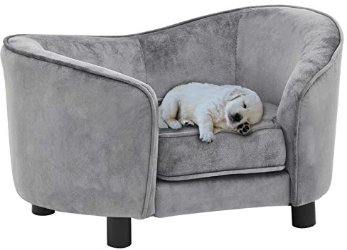 Gecheer Hundesofa Hundebett Hundecouch Katzensofa Grau 69x49x40 cm Plüsch