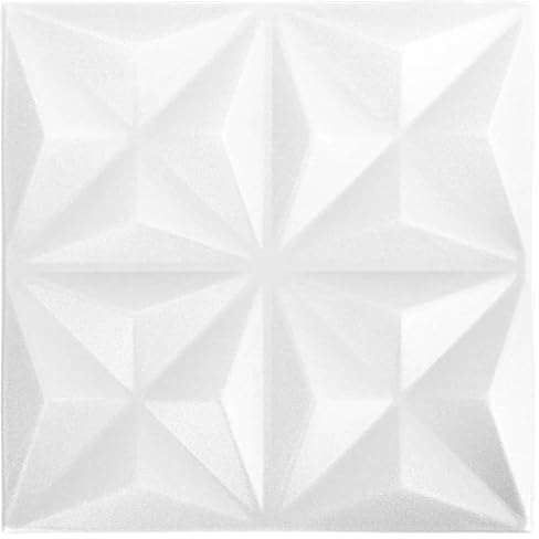 vidaXL 48x 3D Wandpaneel Wandpaneele Deckenpaneele Deckenplatten Platten Paneele Wandverkleidung Tapete Wanddekoration 50x50cm Origami-Weiß 12m²