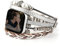 CHARMINGO – Bracelet de montre multicouche style bohème unisexe avec sangles en cuir, compatible avec Apple Watch 38 mm/40 mm/41 mm, Series 9/8/7/6/5/4/3/2/1/SE Ultra 2, argenté