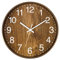 Foxtop Holz Wanduhr, 12 Zoll leise Nicht tickende batteriebetriebene runde Uhr für Wohnzimmer Schlafzimmer Küche Zuhause Büro