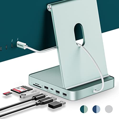 Minisopuru USB C Hub für iMac 24 Zoll 2021/2023/2024, iMac Zubehör unterstützt M.2 NVMe SSD, iMac USB Hub für iMac M1/M3/M4, iMac USB Adapter mit 10 Gbit/s, SD/TF, M.2 SSD (Nicht enthalten), Grün