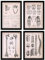 Nacnic Poster-Set, 4 Stück, menschliche Anatomie, Wirbelsäule, Hände und Kiefer, Biologie und Medizin Illustrationen im Vintage-Stil, Innendekoration, A4, ungerahmt