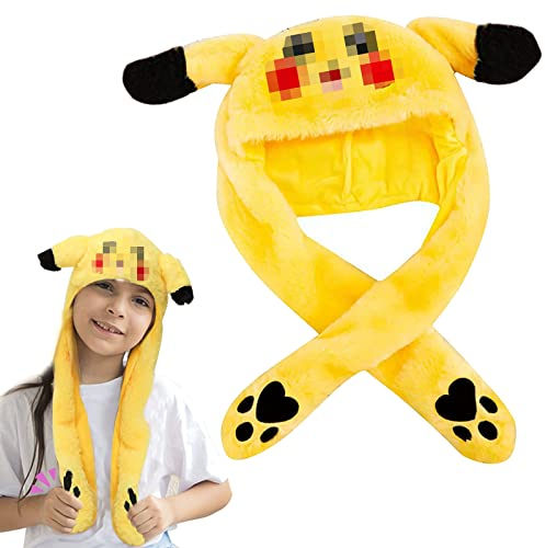 Beweglicher Ohr Kaninchen Hut, Kaninchenhut,Mütze mit Beweglichen Ohren,Hasen Mütze mit Wackelohren,Niedlicher Hasen Plüsch Hut,Niedlicher Plüsch Hut für Make up Party Weihnachtsfeier Fasching Cosplay