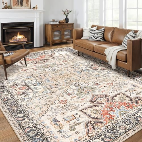 homewill Vintage 8x10 Rugs for Living Room Washable Area Rug Multi Color