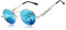 KINGSEVEN Hohe Qualität Gothic Steampunk Sonnenbrille Polarisierte Männer Frauen Marke Designer Vintage Runde Metallrahmen Sonnenbrille (Silber Blau)