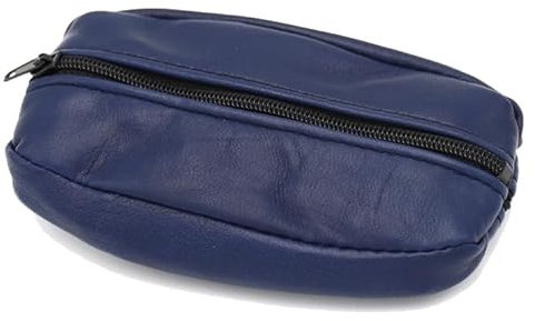 Van Der Rich ® - Porte Monnaie Zip de Deux côtés avec Porte-clés Cuir Agneau - Femme - Homme (Bleu 3)