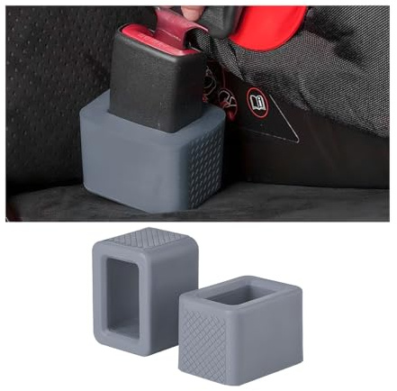 JNNJ 2 Pezzi Auto Supporto per Cintura Di Sicurezza in Silicone, Supporto per La Cintura Di Sicurezza Dell'auto, Supporto per Fibbia Della Cintura Di Sicurezza, per Maggior Parte delle Auto(Grigio)