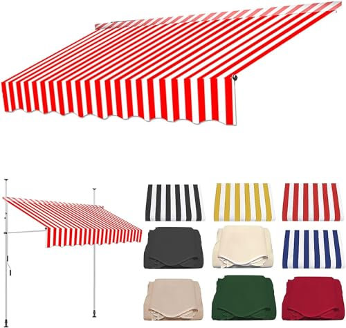 Markise Baldachin Ersatz Stoff, UV-beständiger Polyester-Baldachin, Klammer-Markise, Wasserdicht, schützender Mehrzweck-Markisen bezug, für Patio, Balkon, Hof, Nicht enthalten-H||3M